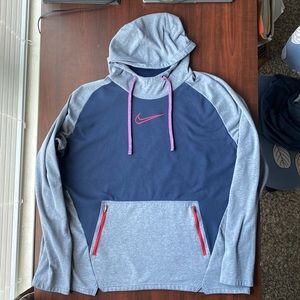 Nike grey and navy blue embroidered hoodie. 3XLT